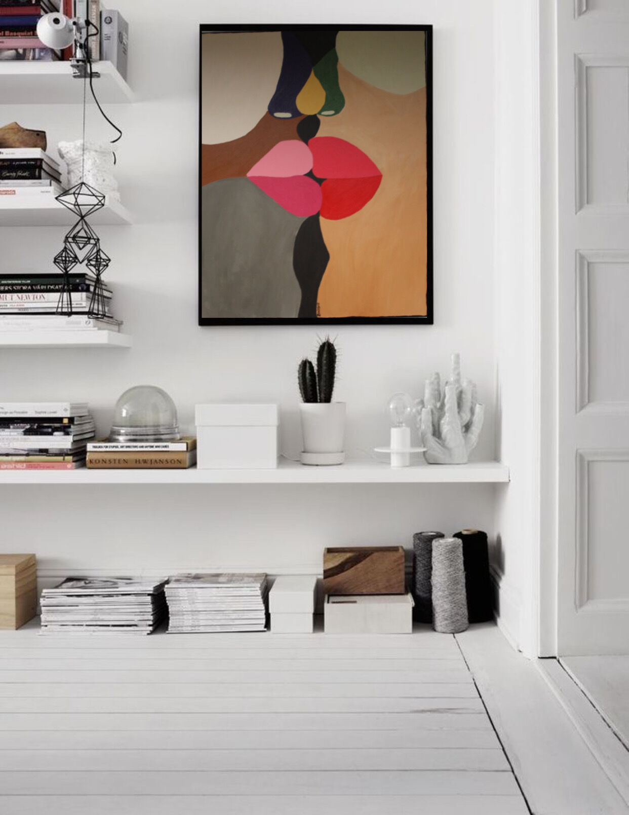 Acrylic paint The last of kisses colorful painting for contemporary design