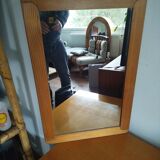 Miroir scandinave vintage en pin