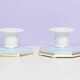 Set of 2 Hexagonal Candle Holders Royal Copenhagen