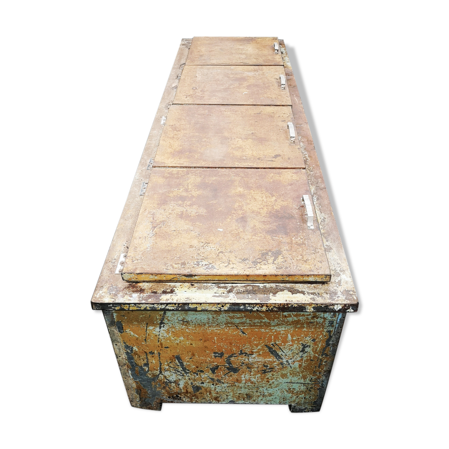 Former boat fridge turned decoration chest