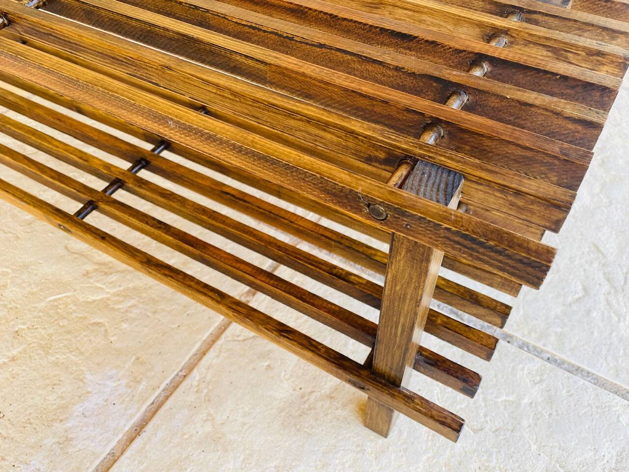 Pair of vintage side tables with 2 shelves