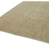 Handmade oriental 1980s 294 cm x 407 cm beige wool carpet