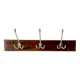 Vintage wall-mounted coat rack in solid wood - 3 cast aluminum hooks