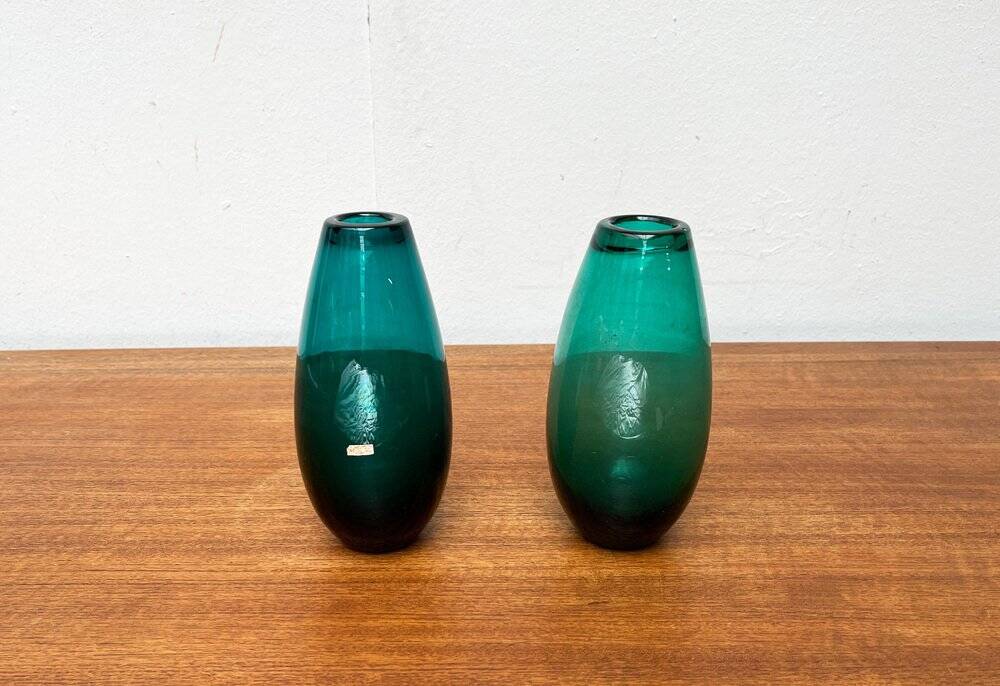 Mid-century German glass vases by Karl Friedrich Glas, 1960s, set of 2.