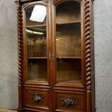 Louis III hunting lodge library in walnut and oak around 1850