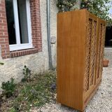 Armoire en  bois et rotin
