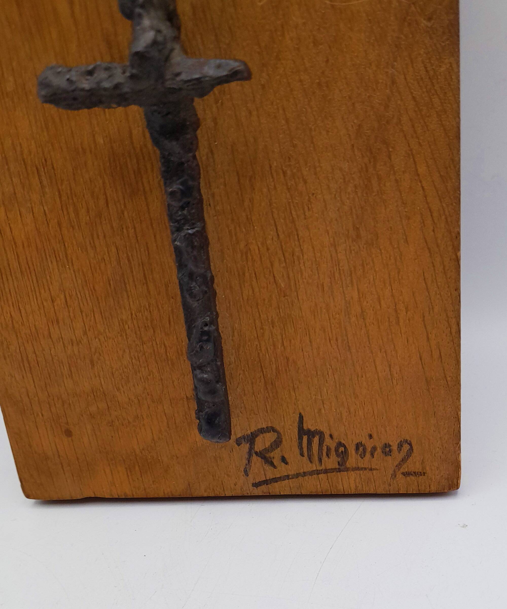 Brutalist sculpture, crucifix by René Mignion, France, 1967