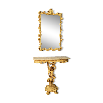 Rococo Style Console and Mirror Set