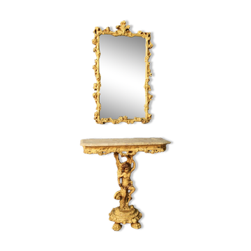 Ensemble Console Et Miroir De Style Rocaille