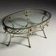 Empire style coffee table metal with glass top