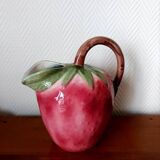 Vintage strawberry slipware pitcher