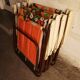 set of 4 beautiful vintage 70's Orange flower camping chairs. folding folding