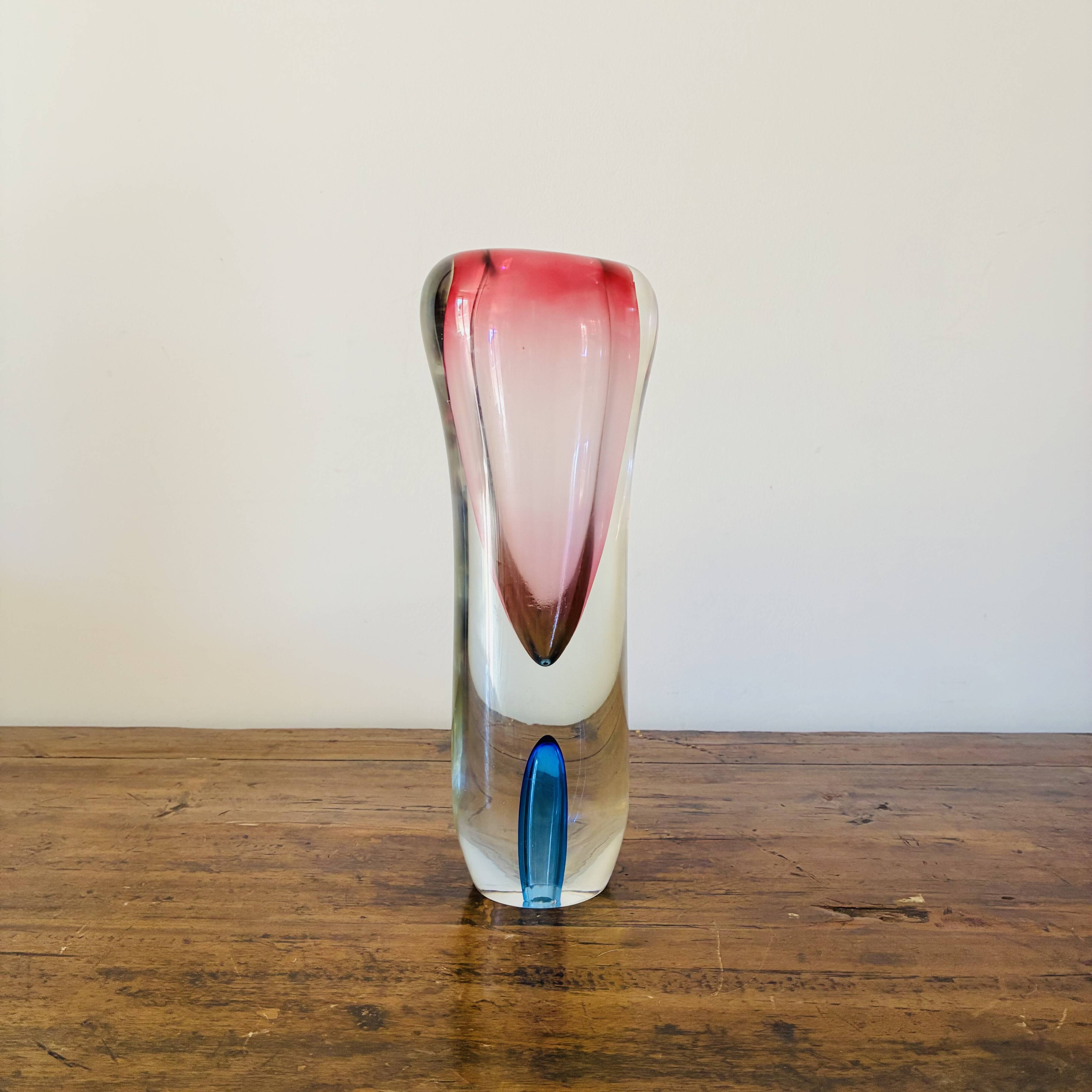 Vase en verre sommerso de Murano, années 1960, dans le style de Flavio Poli