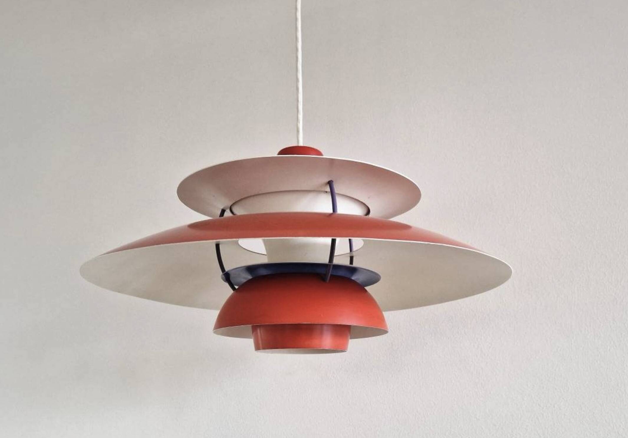 Vintage red PH5 lamp by Poul Henningsen for Louis Poulsen