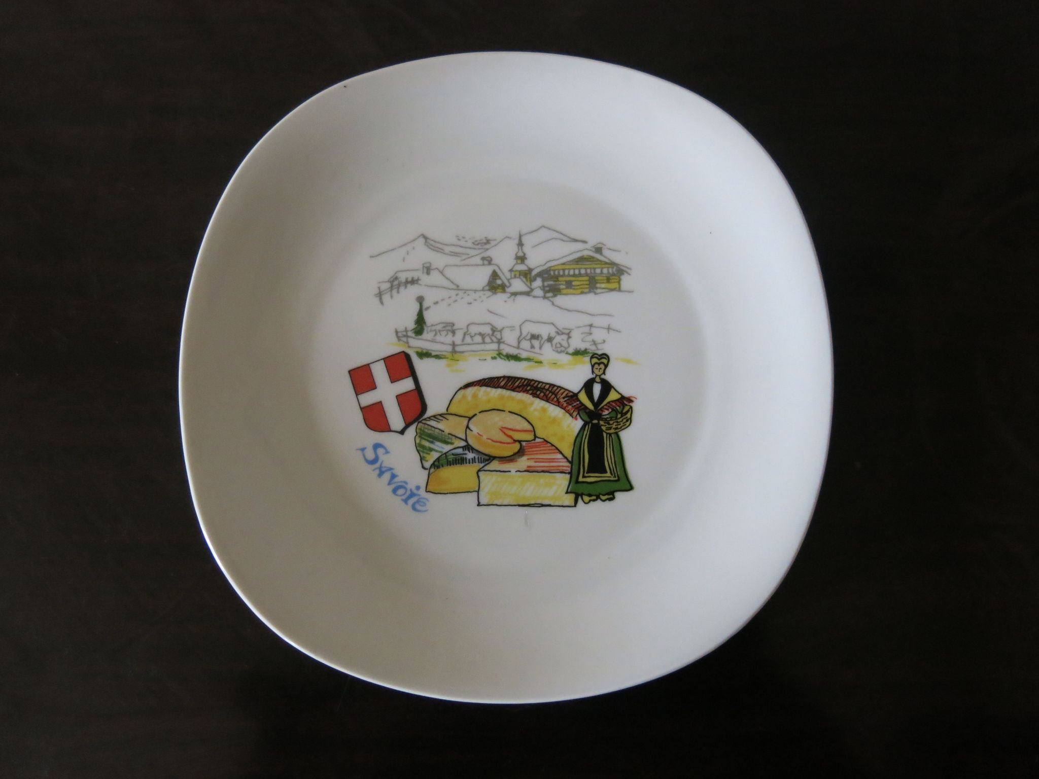 7 assiettes à fromage en haute porcelaine berry