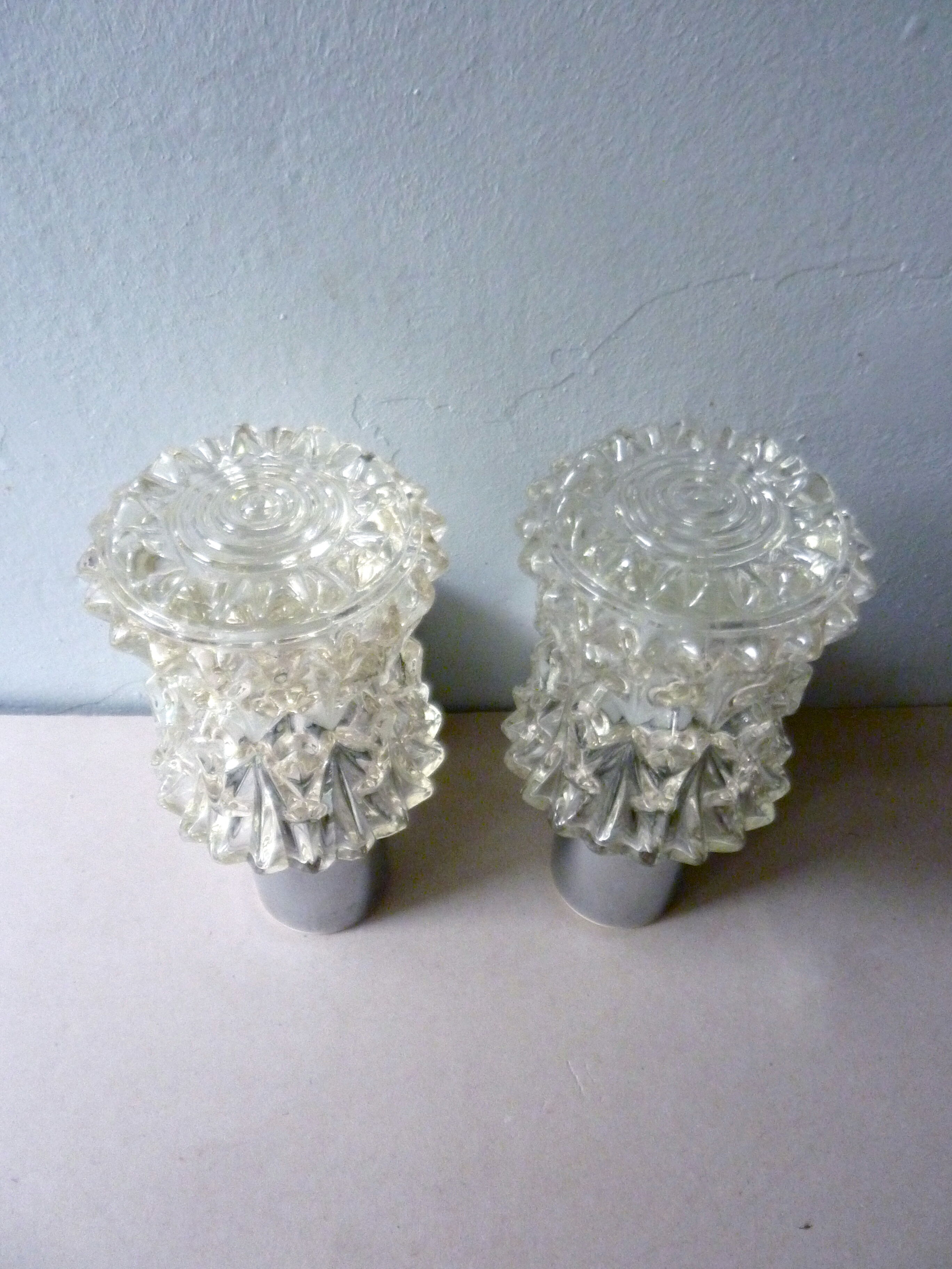Pair of chrome and glass the 1970s Targetti