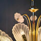 Vintage Italian glass and brass chandelier, 1970s