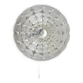 Peill & Putzer Large Round Op Art Glass Sconce, Wall Lamp, Flush Mount, Germany, 1970s