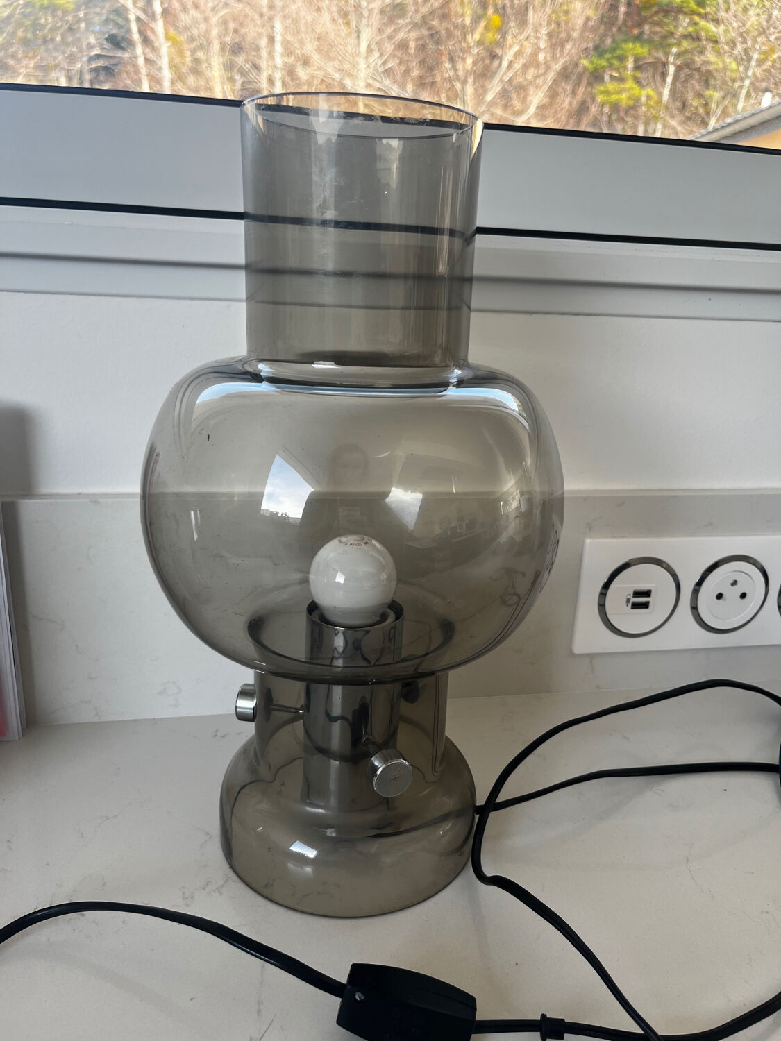 Lamp 1960 smoked glass