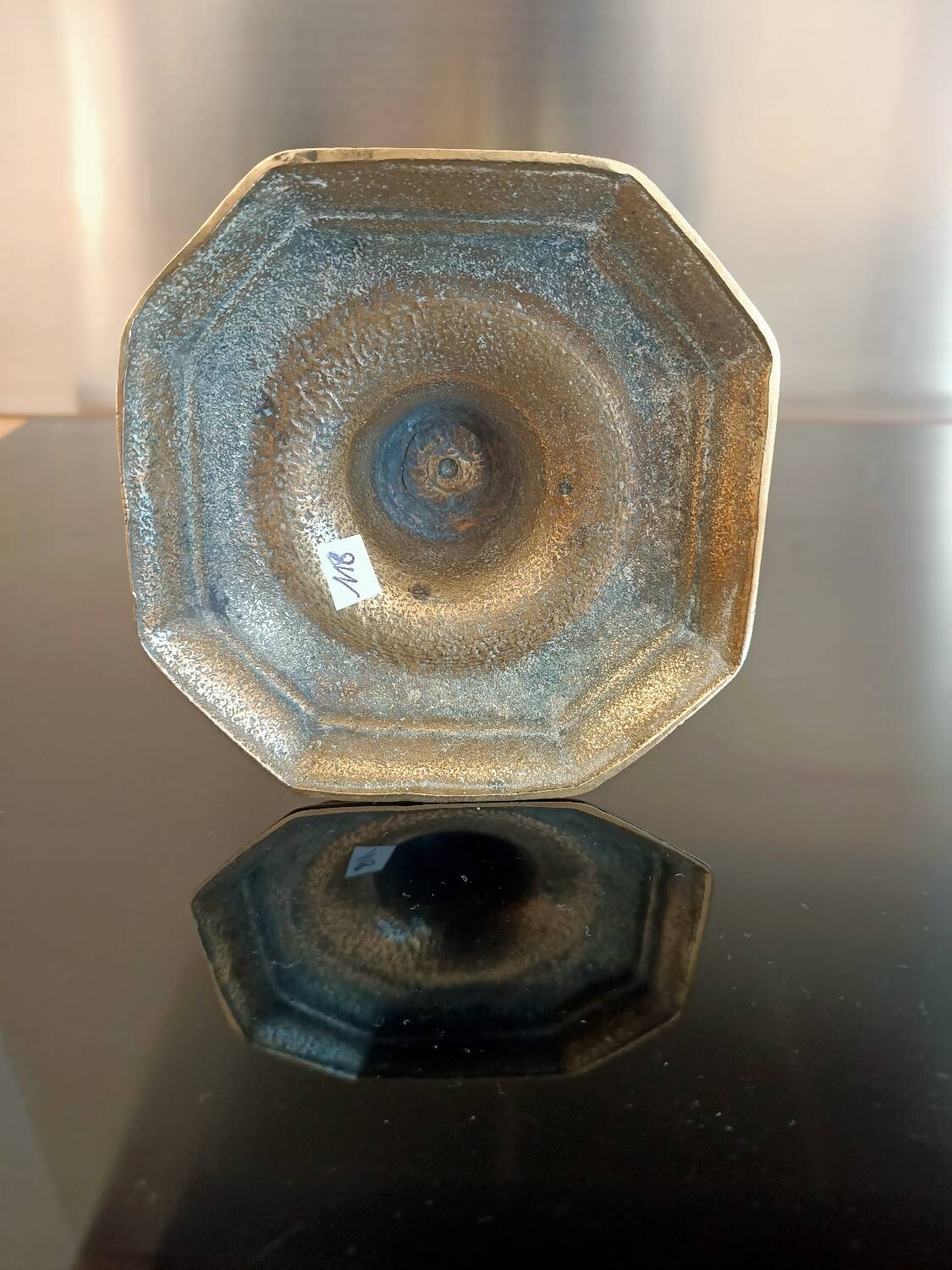 Gilded bronze candle holder
