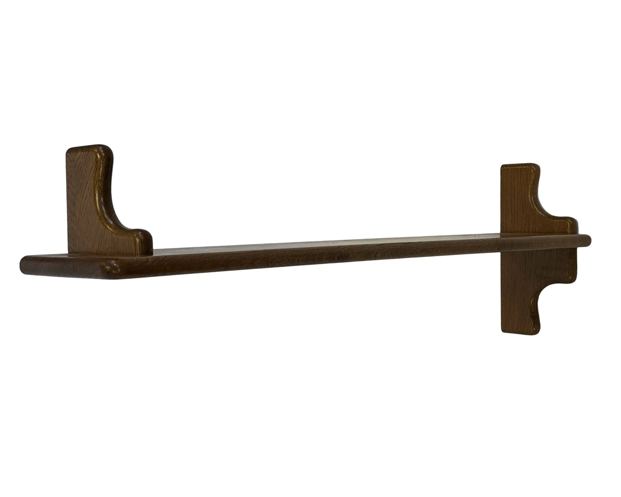 Vintage wooden wall shelve rack bookshelf in oak wood minimalist
