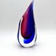 Vase Luigi Onesto Oball Sommerso Flame Blue Magenta 25cm 1.78kg Label