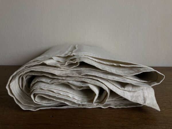 Nappe en toile fil de lin 19e L2,60m
