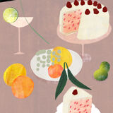 Oranges and cake in the afternoon