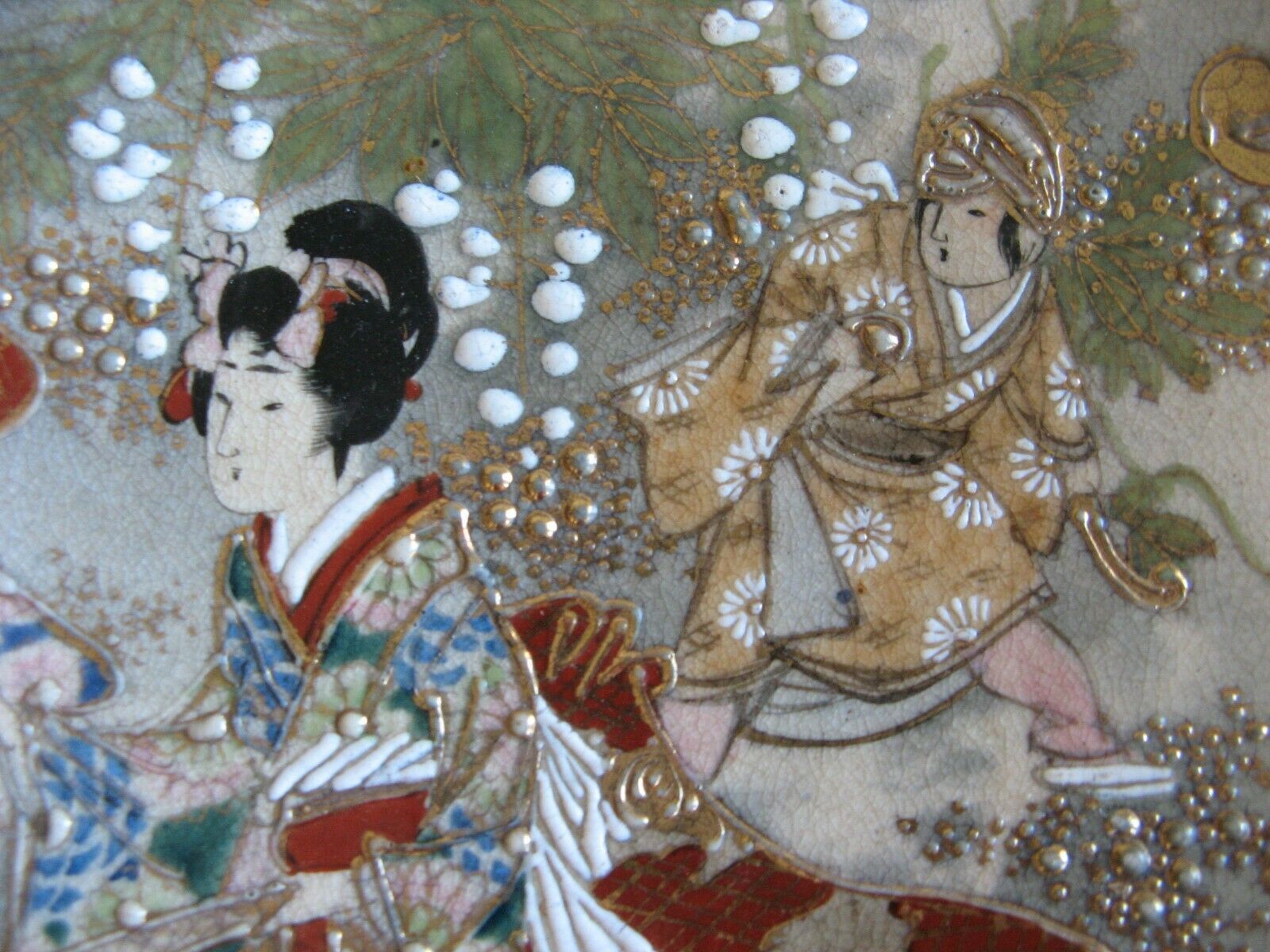 Pair of dishes in Satsuma Kyoto Kinkozan faience late nineteenth