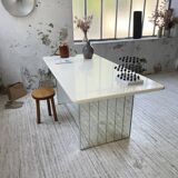 80s lacquered desk and mirror