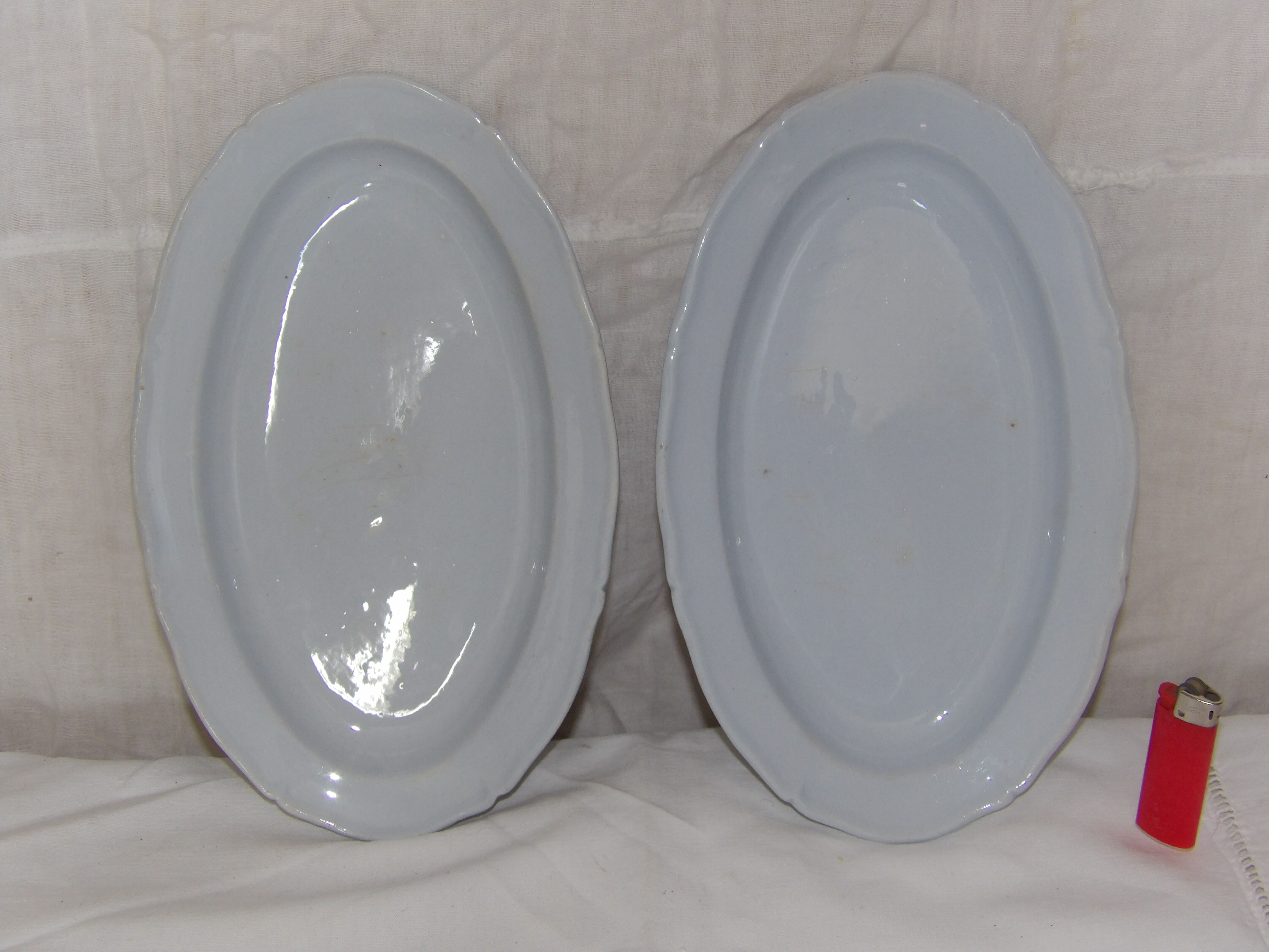 MONTEREAU 2 RAVIERS FAIENCE FINE WHITE PEARL RESTORATION BEFORE 1819 HOLLOW BRAND DESIGNER