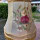 Large vintage ceramic pink pot lamp – Hand-painted lampshade