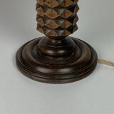 Wood Turned Mushroom Cocoon Table Lamp in the style of Charles Dudouyt