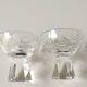 Lot of 5 Small Digestif/Liqueur Glasses. Cut Bohemian crystal. Floral.
