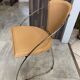1 Linda armchair chair by Arrben in camel brown leather with a chrome steel frame.