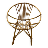 Rattan shell armchair