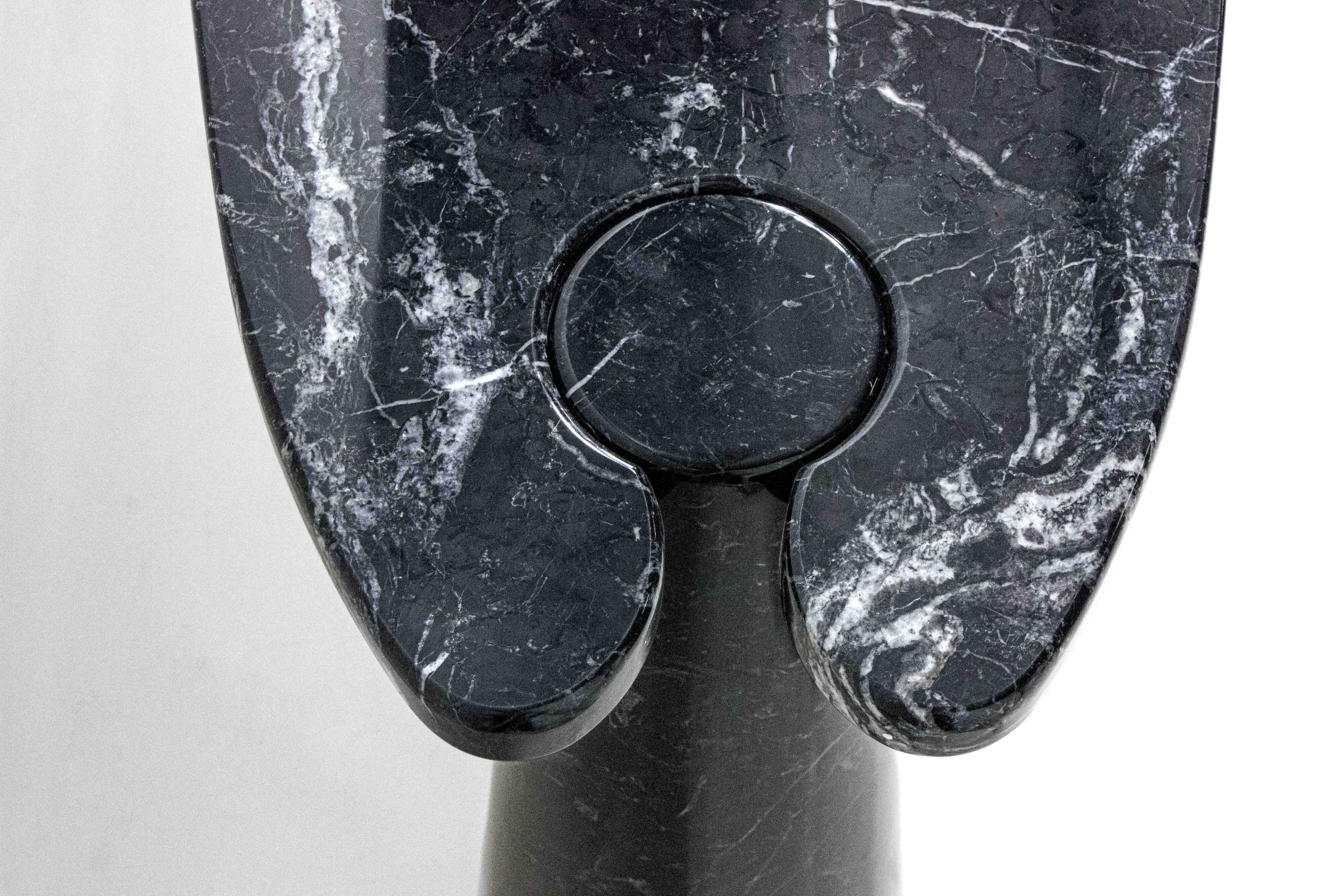 'Eros' console table in black marquina marble by Angelo Mangiarotti