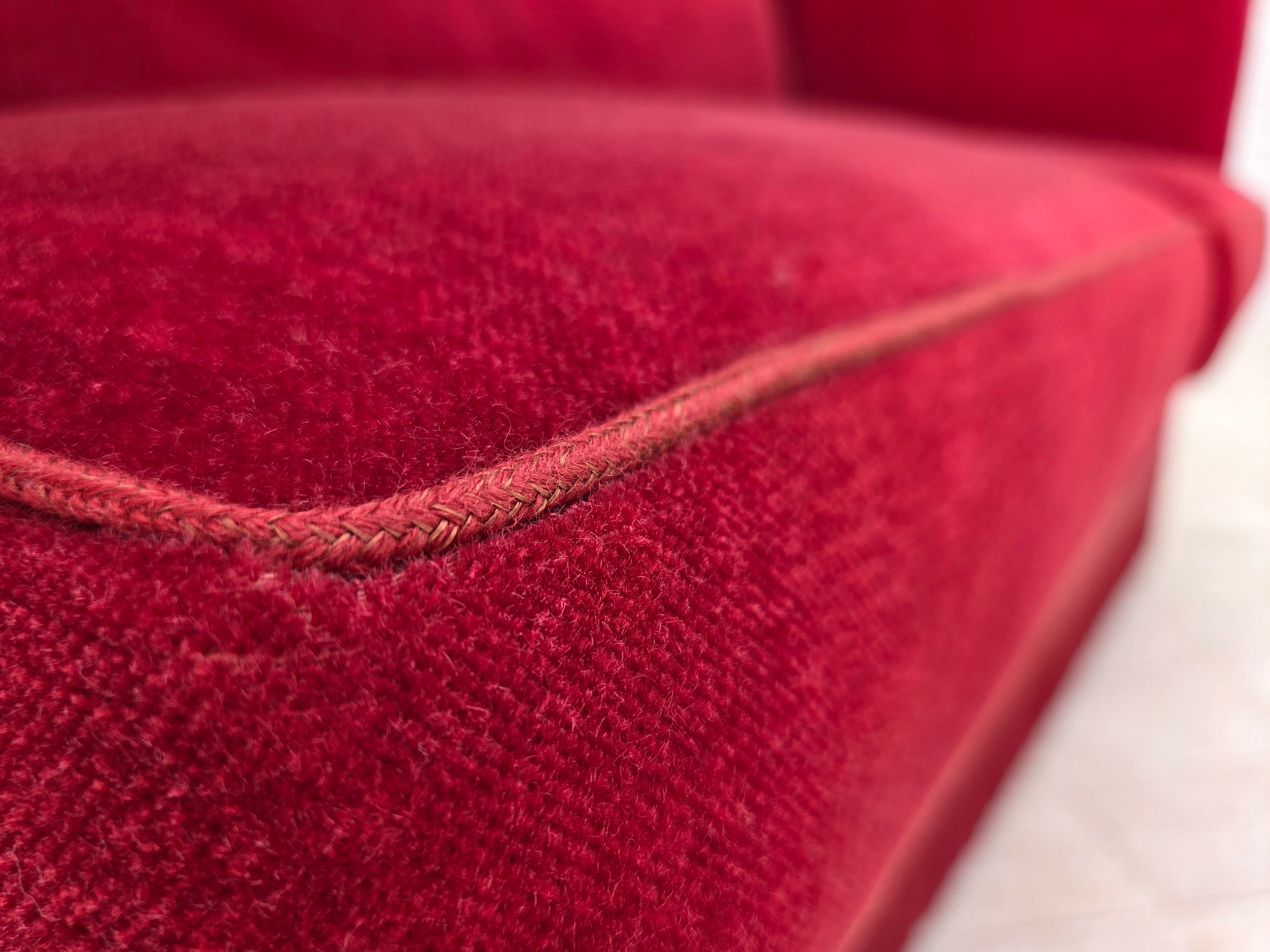 1970s, Danish 2-seater drop arm sofa, furniture velour.