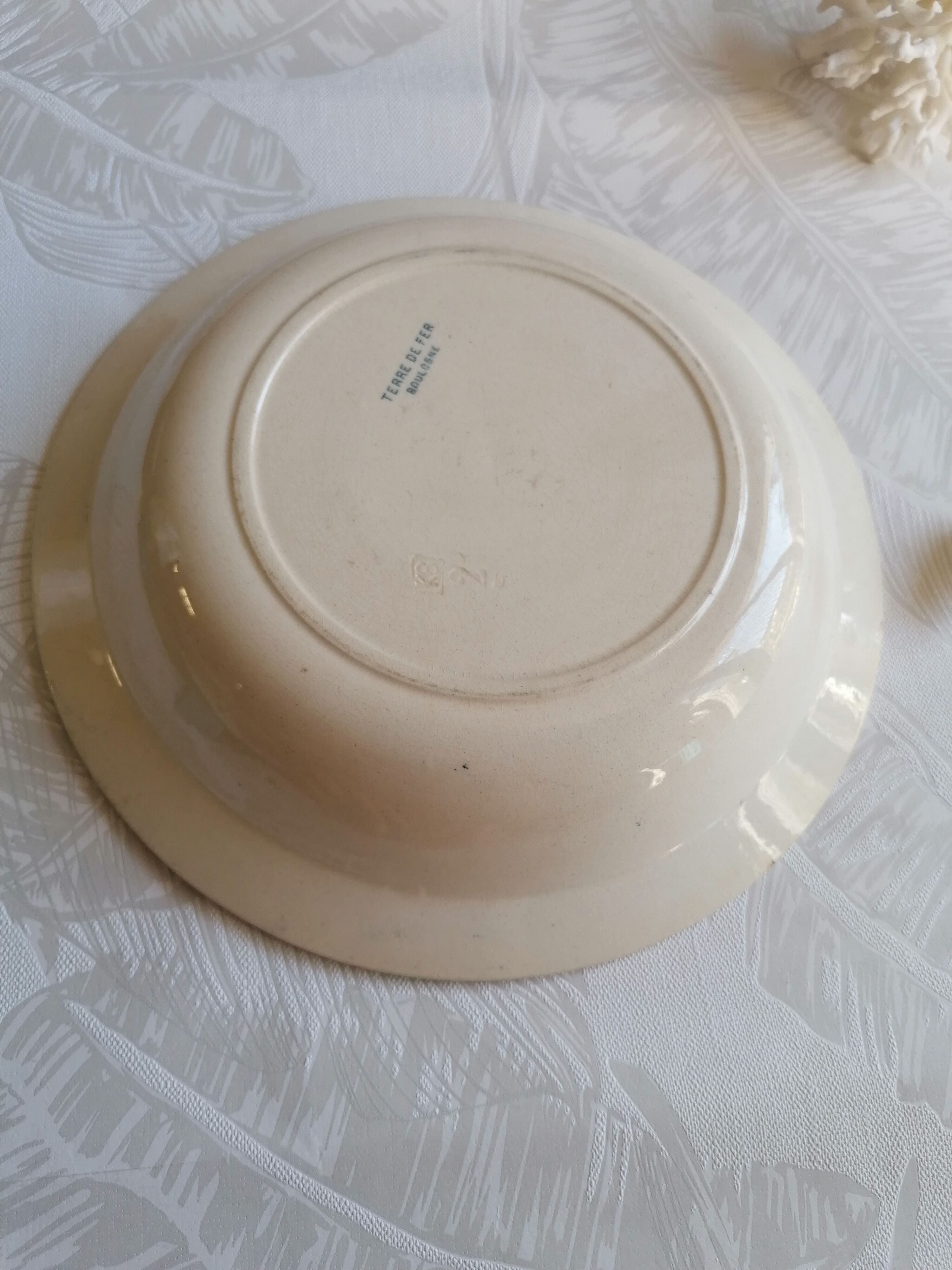 Hollow dish in earthenware iron earth