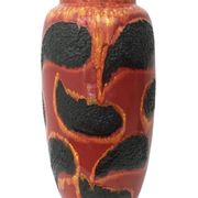 Handmade Orange, Red and Black Glazed Ceramic Vase, Germany