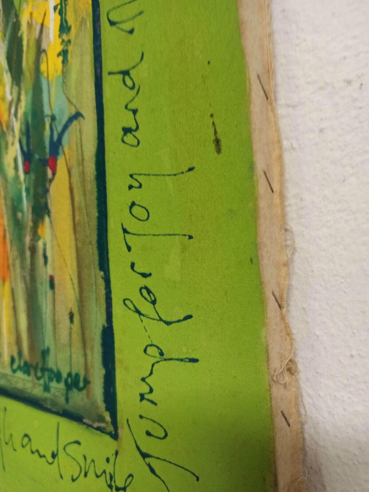 Oil on canvas signed 70's abstract