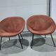 Paire de fauteuils vintage ballon en daim