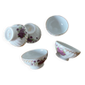 Set of 5 small porcelain coffee bowls, violet decor