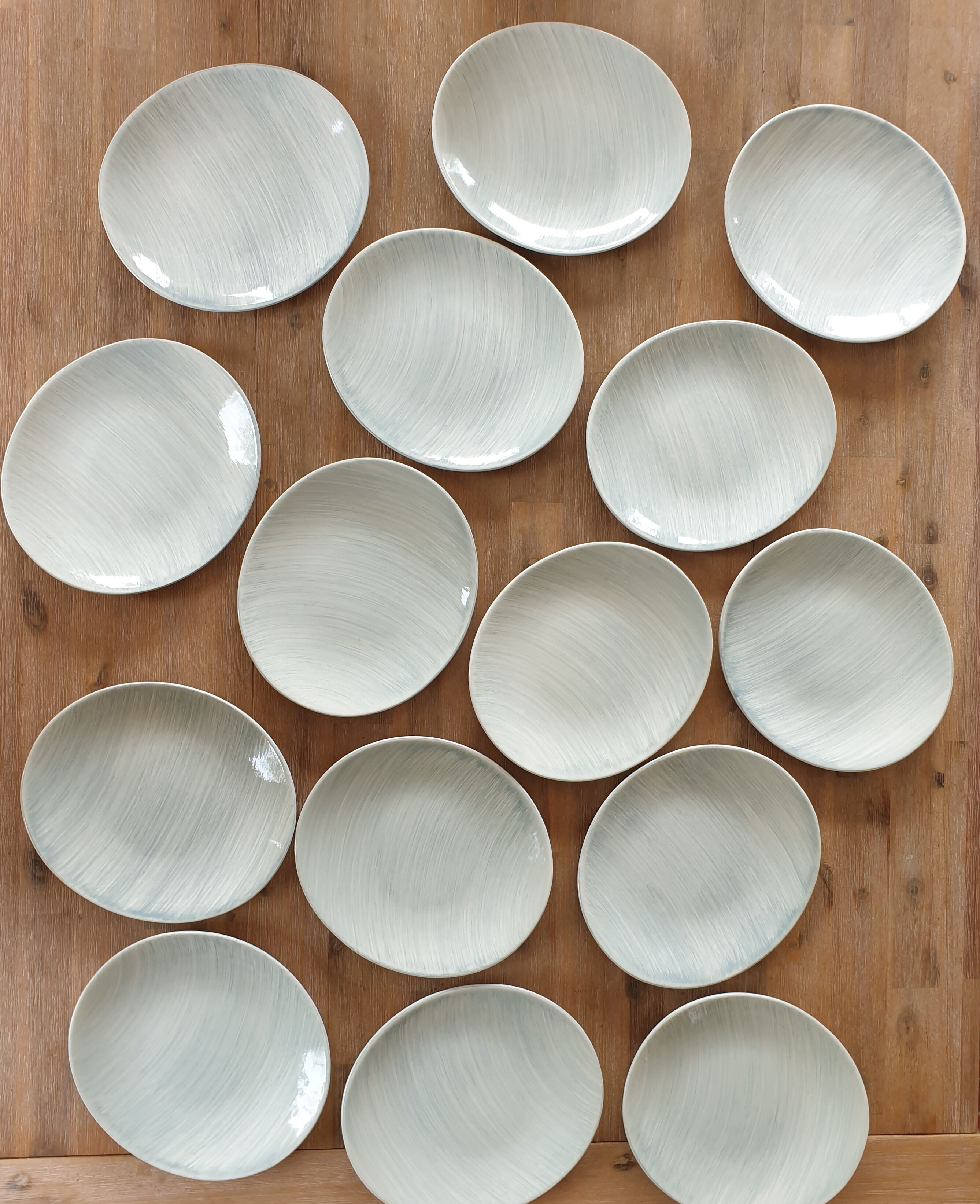 Large suite of 15 Oval Plates Les Salins 50's