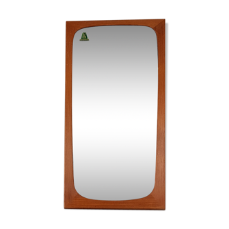 Asymmetrical mirror in Scandinavian teak 70x139cm
