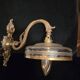 Brass wall sconces and Czechoslovak Art Deco globes