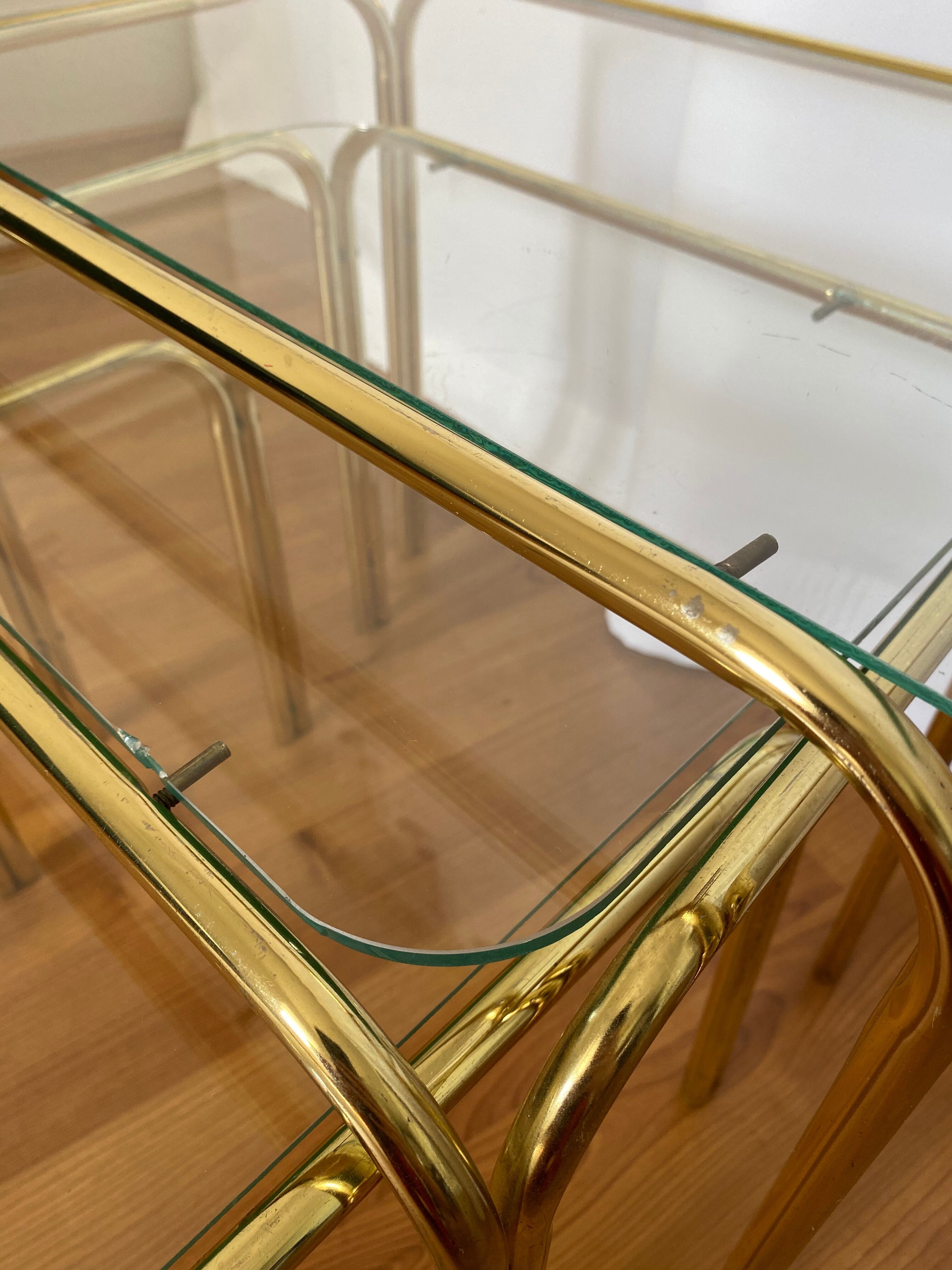 Golden metal tables
