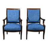 Pair of mahogany armchairs, Restoration period – early 19th century