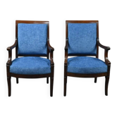 Paire de fauteuils en acajou, époque Restauration – début XIXe