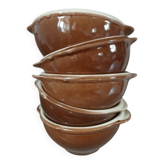 5 antique ear bowls Émile Henry